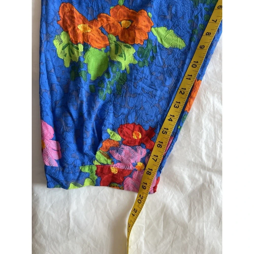 Jams World Crop Pants Bluquet Size L Drawstring Beach Pool Vacation Resort  Blue
